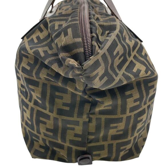 Fendi Zucca Pattern Canvas x Leather Khaki Tote Bag w/ Dust bag - Picture 6 of 16